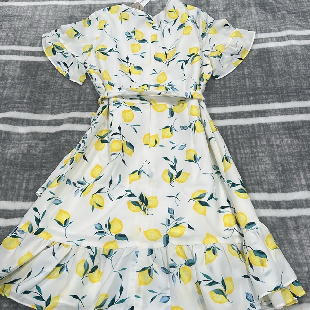 Banana Republic Yellow Lemon Print Mini Dress - Picture 8 of 9